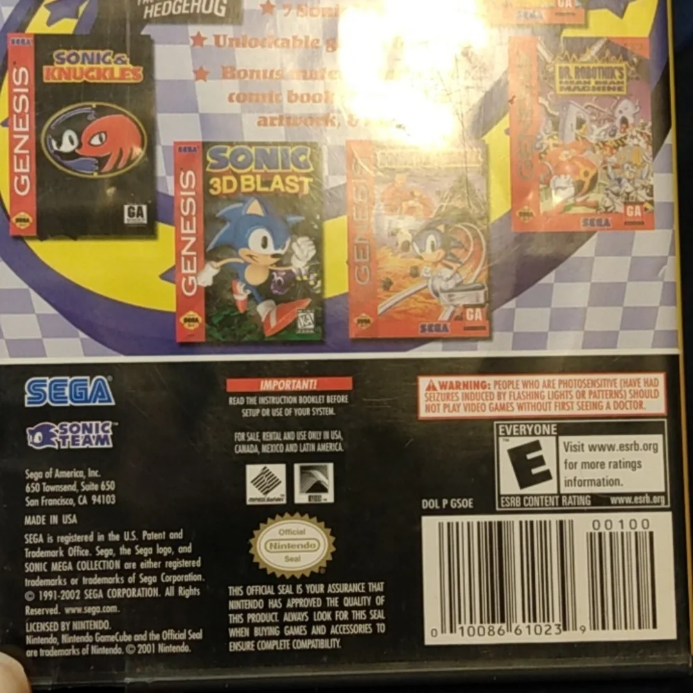 Nintendo GameCube Sonic Mega Collection Players Choice Game‎